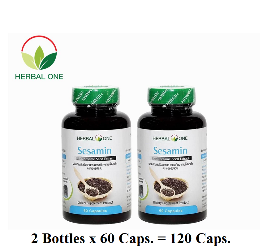 120 Caps Herbal One Sesamin Black Sesame Dietary Supplement Joint
