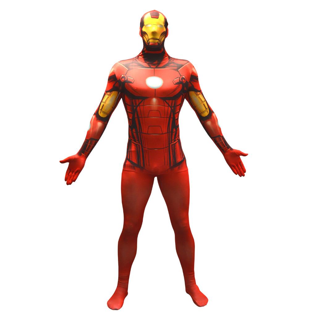 iron man marvel mens fancy dress morphsuit sup