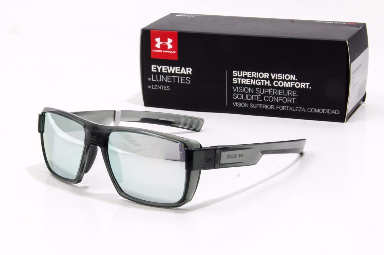 NEW UNDER ARMOUR RECON SUNGLASSES Shiny Crystal Clear frame / Chrome