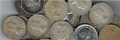 LOT OF 30 1953 to 1967 British Wedding Q E Lucky Sixpence
