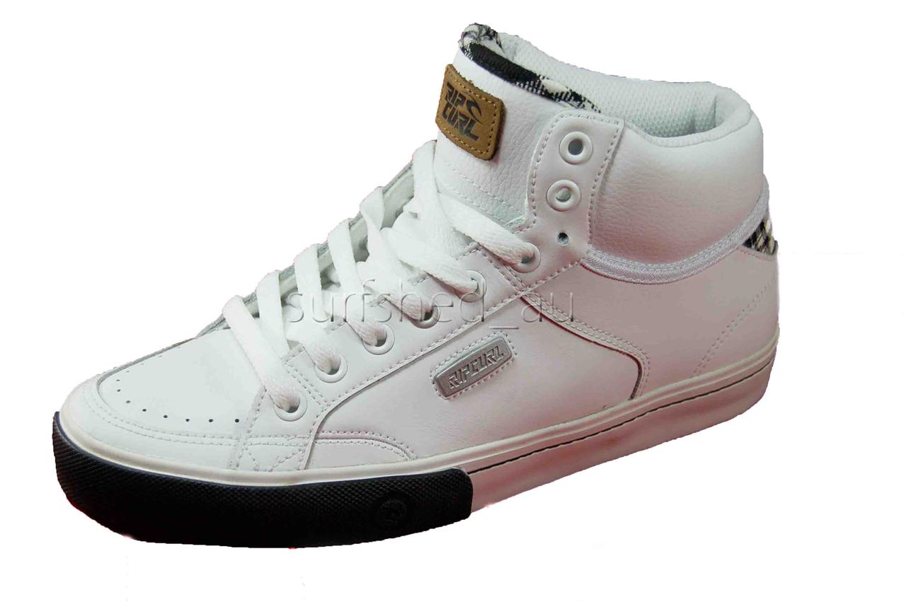 MULTY SIZES Mens Rip Curl SENS Mid WHITE Suede Leather Mens Skate Shoes ...