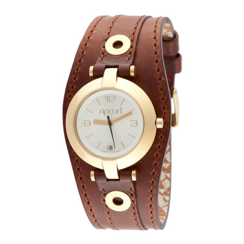 Rip Curl SOHO GOLD Brown Leather Cuff Womens Waterproof Surf Watch New ...