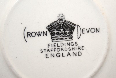 crown devon vintage saucer - black fruits