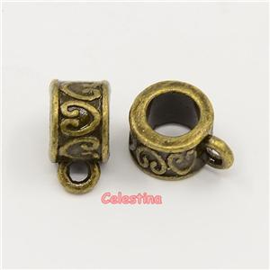 20 Antique Bronze Charm Holders LF CF NF Bail Beads Hangers 11.5mm