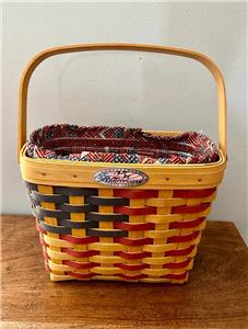 Longaberger 1998 25th Anniversary Flag Basket w/ Liner