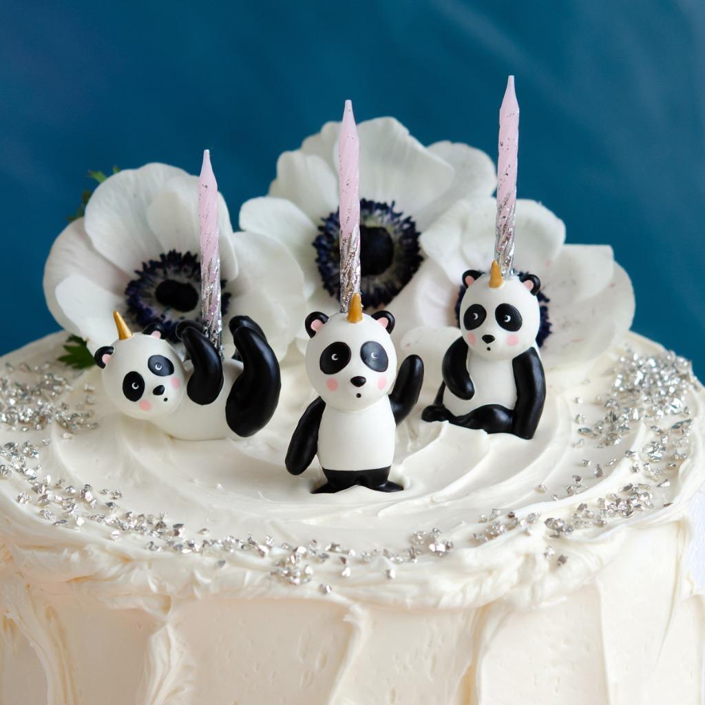 Glitterville Unicorn Panda Bears Birthday Cake Cupcakes Topper Set