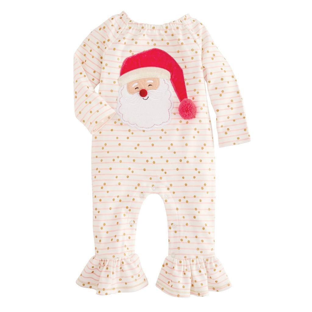 Mud Pie Kids Baby Girls Glitter All Way Santa Reindeer 2 Pc Set