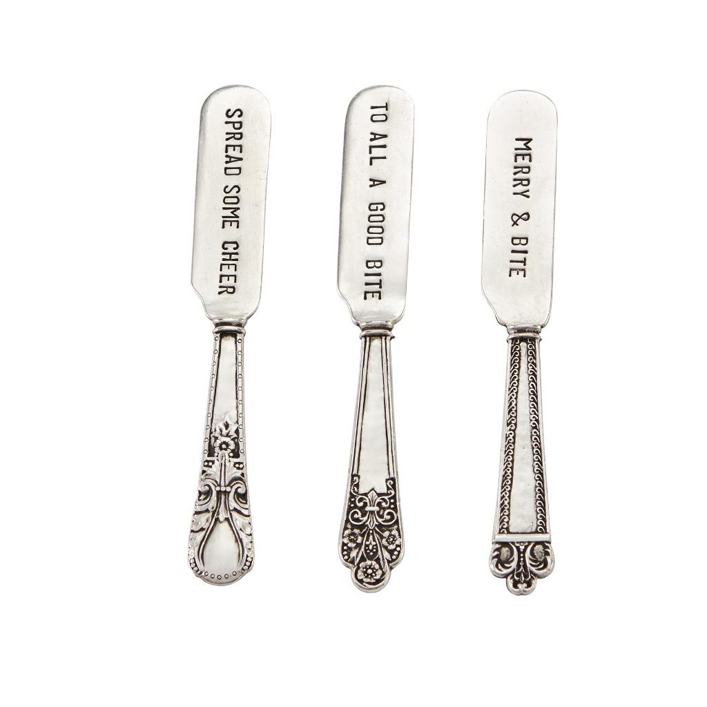 Mud Pie Funny Sentiment Christmas Cheese Butter Spreader Box Gift Set Of 3 718540572627 Ebay