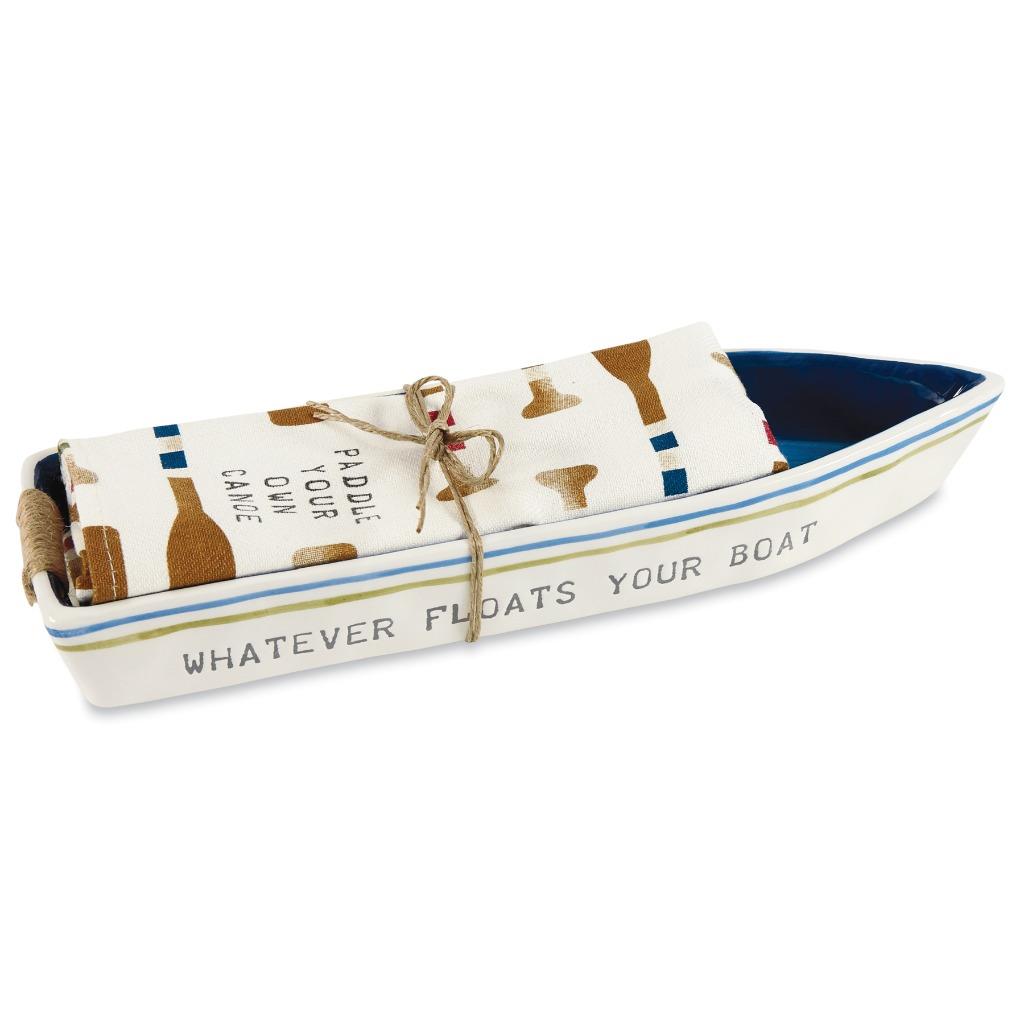 Mud Pie Home Lake Retreat Boat Cracker Serving Dish and ...