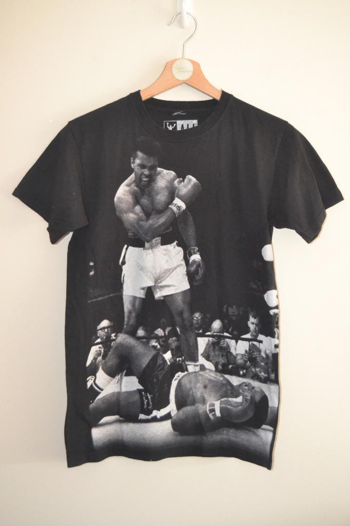Mens Retro Muhammad Ali Boxing Ring Knock Out Print Tshirt Uk