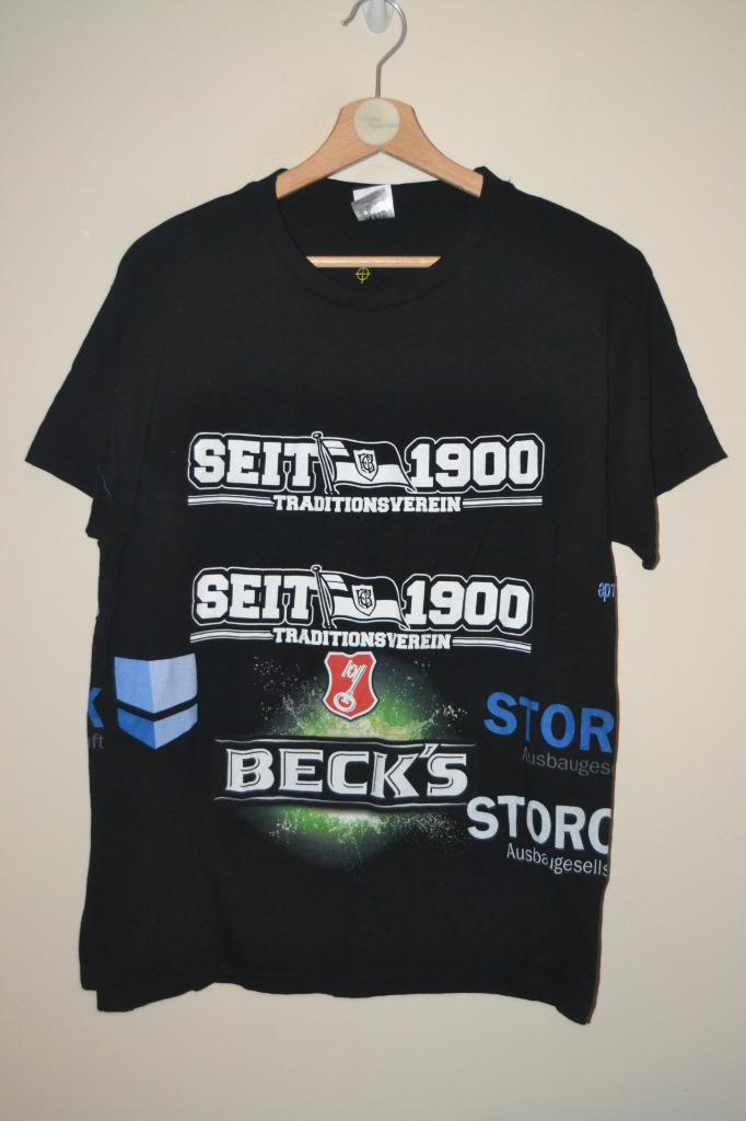 Retro Mens Black B C Collection Becks Beer Oversized Logo T Shirt Mens Uk Medium Ebay