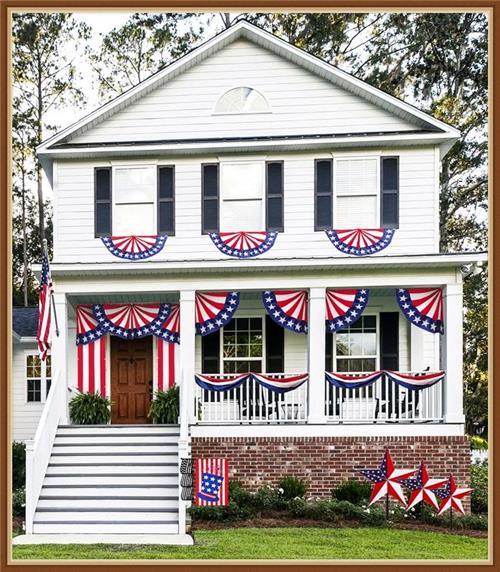 EVERGREEN GARDEN FLAG * PATRIOTIC SWIM TRUNKS * EMBELISHED APPLIQUE' - BRAND NEW detailed image 8