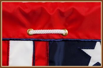 EVERGREEN GARDEN FLAG * PATRIOTIC SWIM TRUNKS * EMBELISHED APPLIQUE' - BRAND NEW detailed image 6