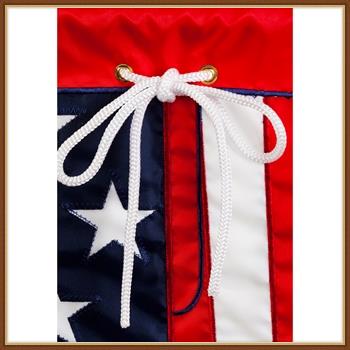 EVERGREEN GARDEN FLAG * PATRIOTIC SWIM TRUNKS * EMBELISHED APPLIQUE' - BRAND NEW detailed image 3