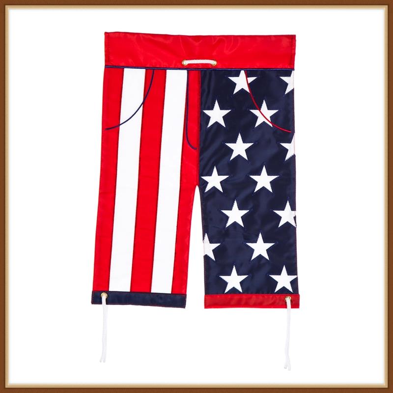 EVERGREEN GARDEN FLAG * PATRIOTIC SWIM TRUNKS * EMBELISHED APPLIQUE' - BRAND NEW detailed image 2