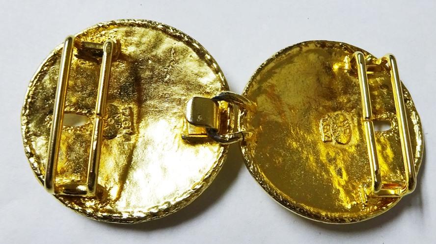 VINTAGE 1974 Gold tone Sand Dollar Belt Buckle Signed Mimi  display picture 1