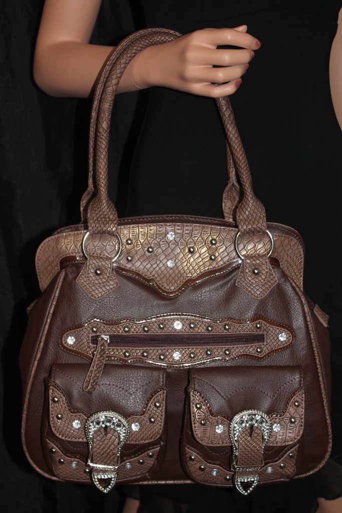 Soft Faux Leather & Croc with Double Buckle Pockets Satchel Handbag | eBay