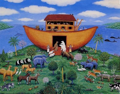 NOAH'S ARK: Loading Animals - Cute Art Print 10x8 In. | eBay