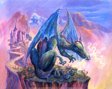 Details About Green Dragon Fantasy Art Print 10x8 In