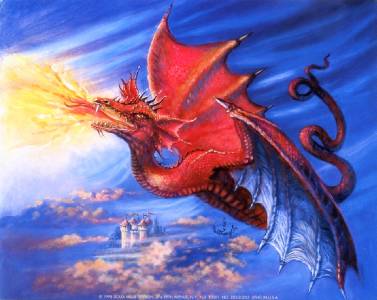 Details About Red Dragon Fantasy Art Print 10x8 In