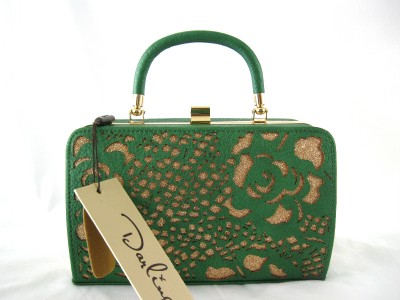 Darling Chelsea Evening Bag Handbag Glam1940s Glitter Cutaway - Green ...