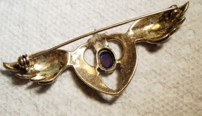 Vintage 925 Sterling Marcasite & Lapis Heart with Wings BROOCH | eBay