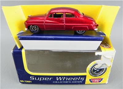 レア！中古 1990’s HOT ROD コレクター 本 ブリキ カークラブ Motor Max Super Wheels 73601 Diecast 1/64 Scale #6075 Red