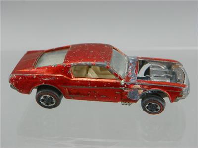 Vintage 1968 Hot Wheels Redline Orange Custom Mustang White Inter