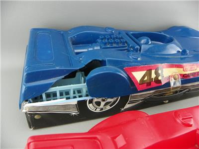 Lesney レーシングカー　アンティークミニカー　セット Vintage 1980 Matchbox Lesney 48 Red & Blue Race Car Storage