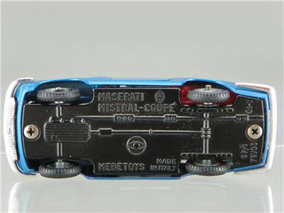 Vintage 1967 Mebetoys A10 Diecast 1/43 Blue Maserati Mistral-Coupe
