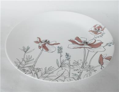 ❤️ Corelle Signature POPPY PRINT DINNER PLATE Pale Pink White  Floral