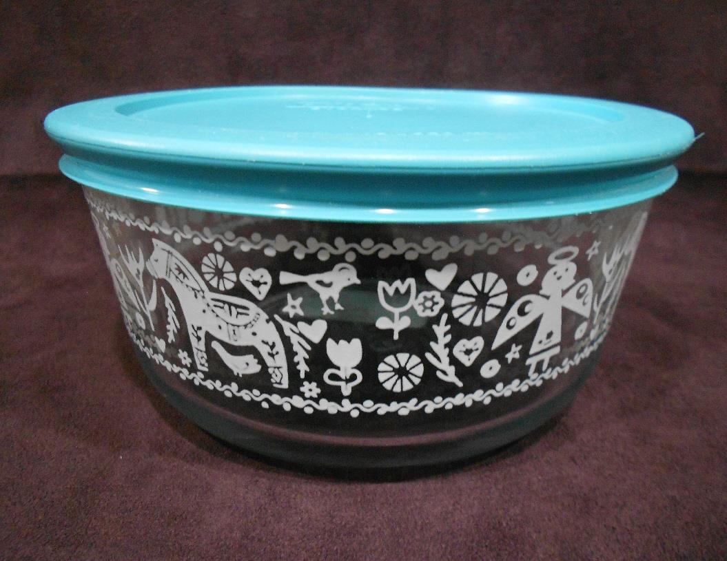 ❤️ NEW 1 PYREX 4-Cup ANGEL HORSE Storage BOWL Nordic Winter Holiday *UPICK COLOR - Picture 10 of 10