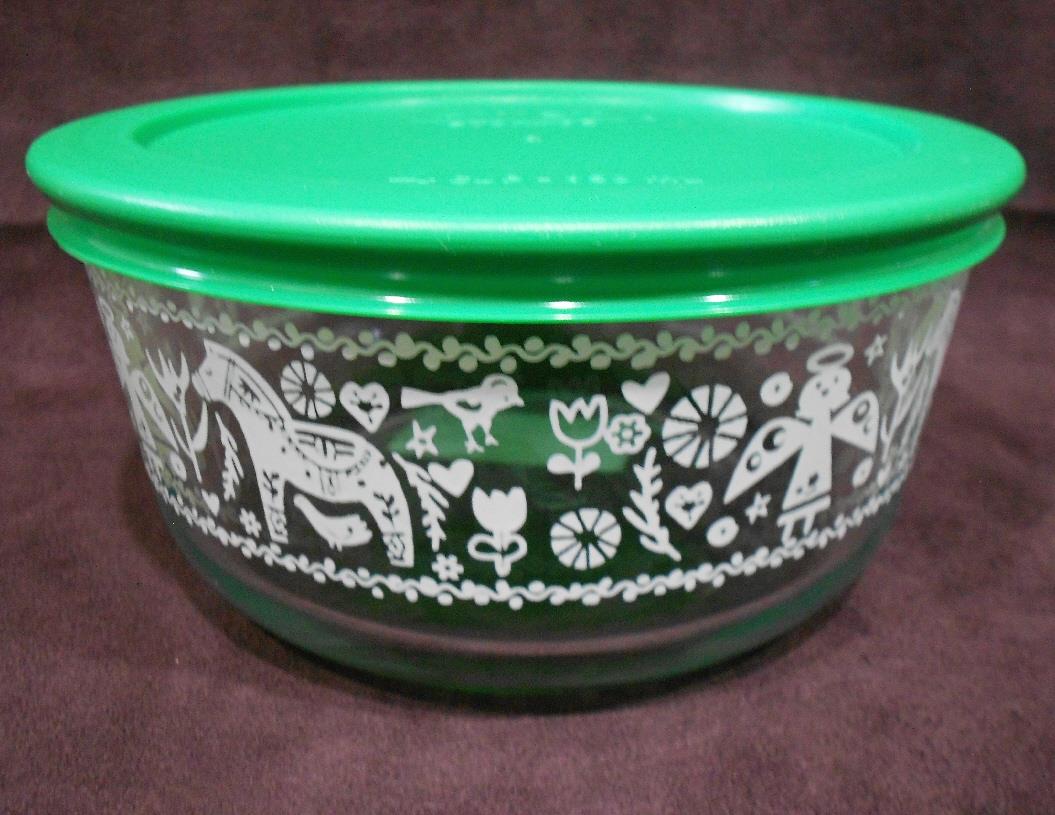 ❤️ NEW 1 PYREX 4-Cup ANGEL HORSE Storage BOWL Nordic Winter Holiday *UPICK COLOR - Picture 9 of 10