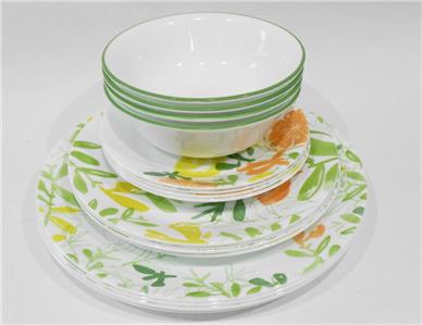 ❤️ 16-pc CORELLE Contemporary Fruit DINNERWARE SET Citrus Leaf