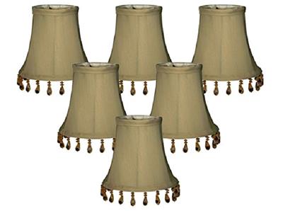 Shop Royal Designs Grey Beaded Bell Chandelier Lamp Shade, 3 Shop Royal Designs Grey Beaded Bell Chandelier Lamp Shade, 3