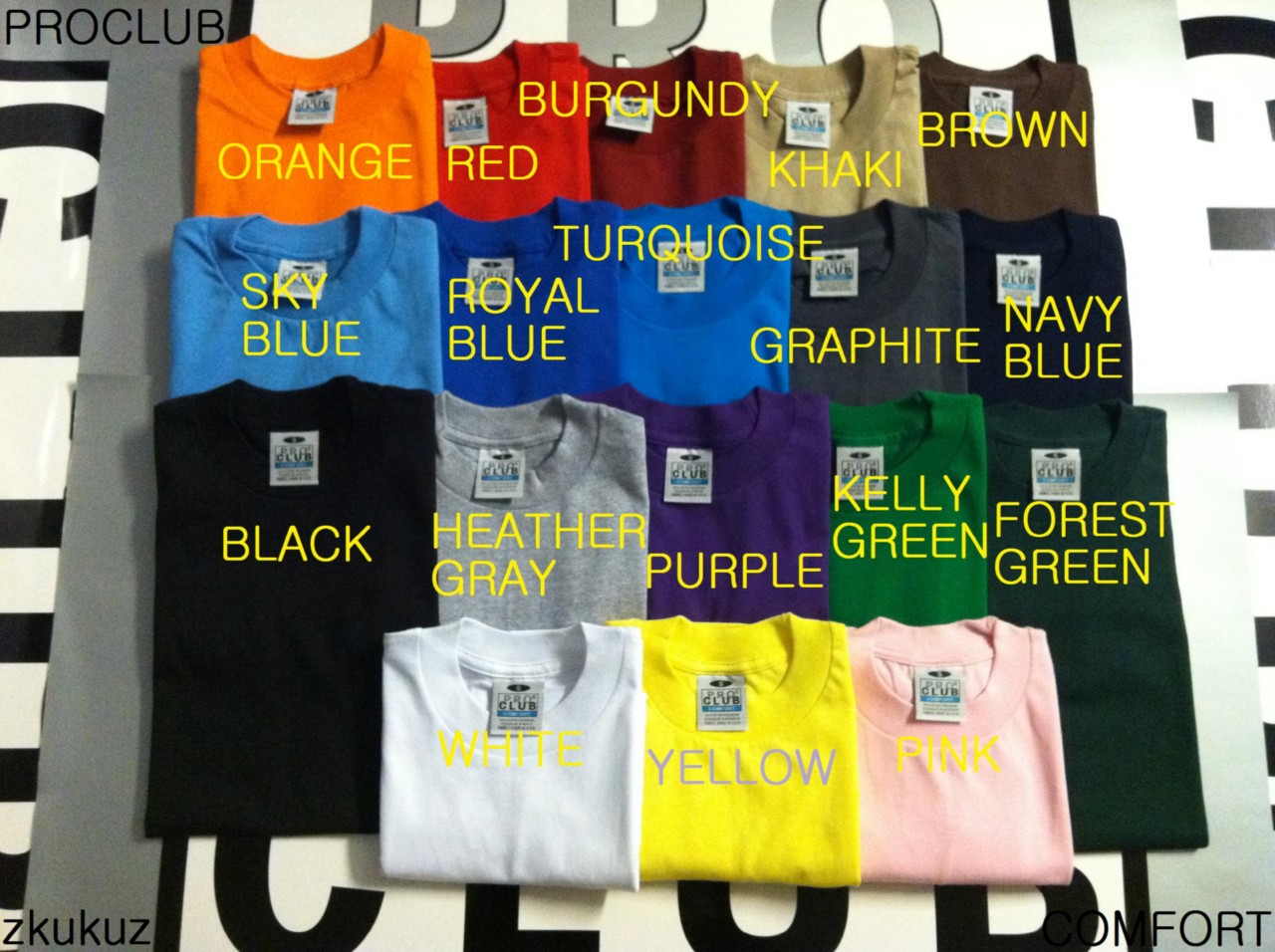 1 New PROCLUB Comfort Plain T Shirt Blank Color Tee Pro Club s 3XL 1pc ...