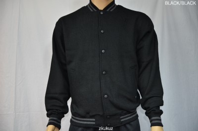 Black//Charcoal 5X-Large Pro Club Mens Varsity Fleece Baseball Jacket