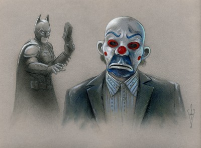 Details About Batman Joker Drawing 12 X 18 Artwork The Dark Knight Rises Clown Mask