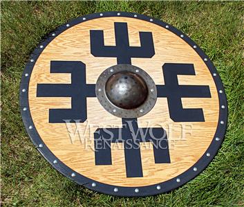 Solid Oak Viking Protection Symbol Shield sca//larp//norse//warrior//armor//Norway