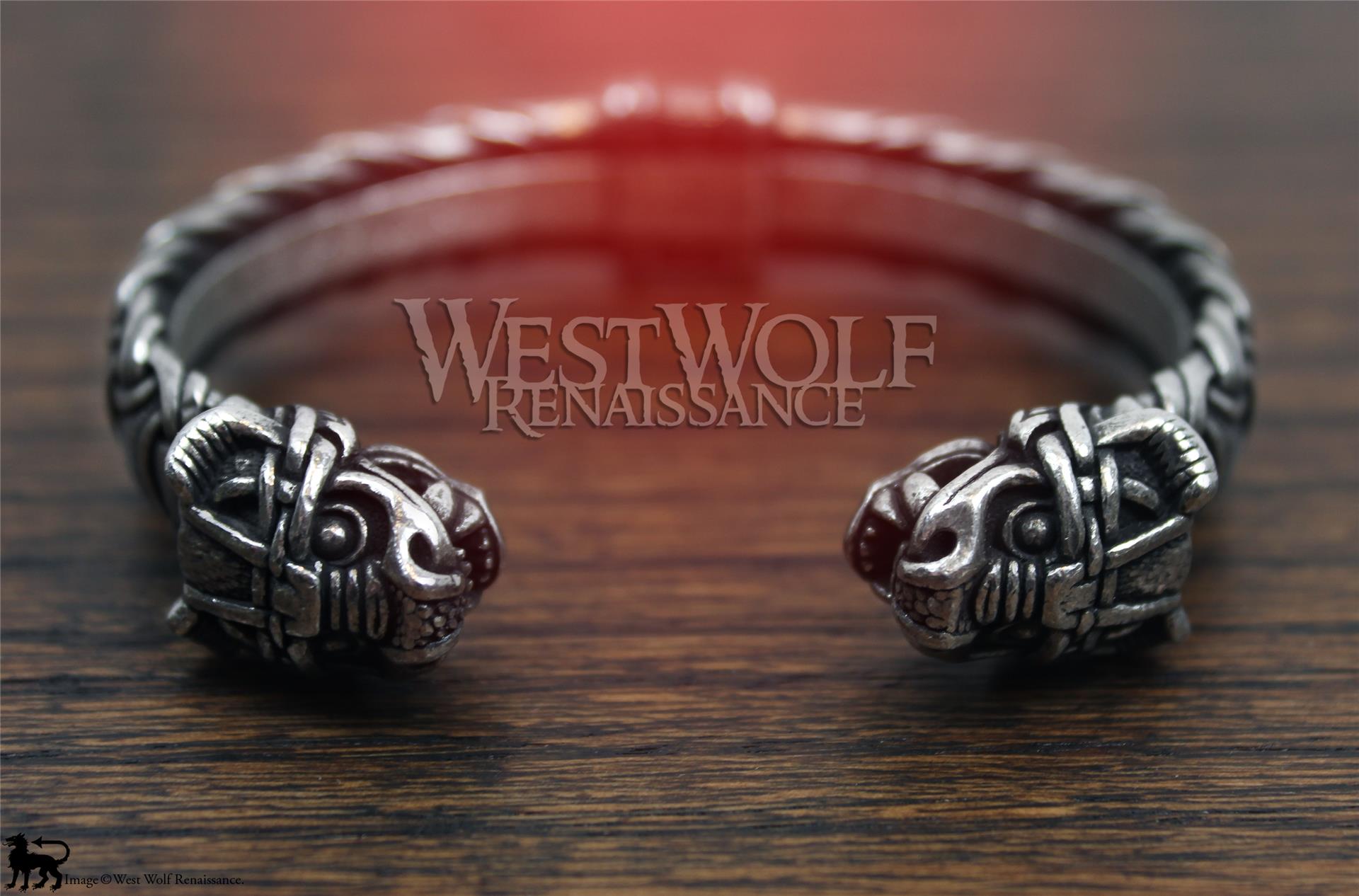 Viking Sabertooth Tiger Beast Torc Bracelet --- Norse
