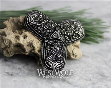 Broche Viking Triquetra En Alliage - Style Gothique Médiéval - Pour écharpe, Châle, Veste - Couleur Argent