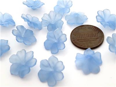 Red 25 Acrylic//Lucite//Plastic Frosted Flower Beads 21mm