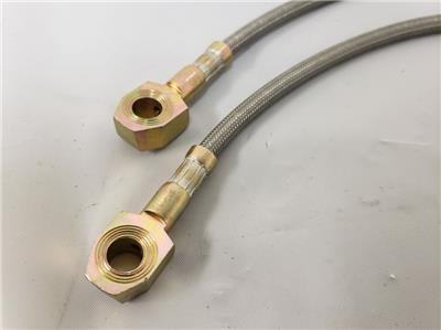 Mustang II GM Metric 18/" Braided Budget Stainless Steel Brake Hose Line Kit
