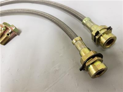 Mustang II GM Metric 18/" Braided Budget Stainless Steel Brake Hose Line Kit