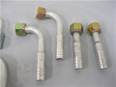 Aluminum 4-Port AC & Heater Hose Firewall Bulkhead Fitting Kit With Hose Connections