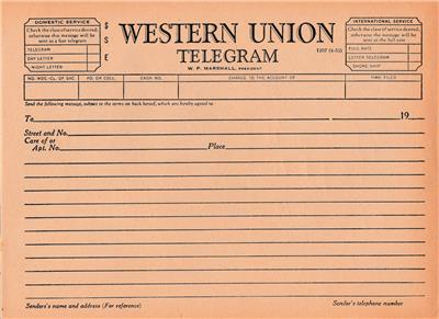 Details About 4 Western Union Fathers Day Candygram Money Order Telegram Forms C1960