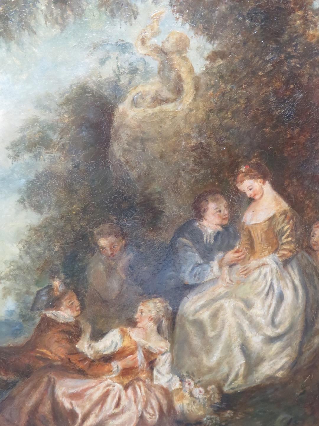 Rococó Francés Romántico Escuela aceite 1800s American Art Co J.A. Watteau  PARIS | eBay