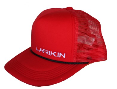 LARIKIN Mens /"The Russell Morris/" Hat Australian Trucker Cap Red with Black NEW