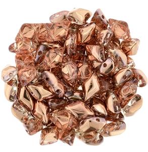 40 8 x 5 mm Czech Glass Gemduo Beads Apollo Gold
