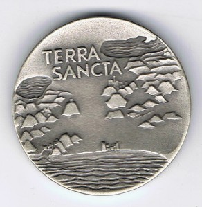 ISRAEL 1963 PILGRIMAGE TERRA SANCTA HOLY LAND MEDAL 35mm 29gr SILVER w//WOOD BOX